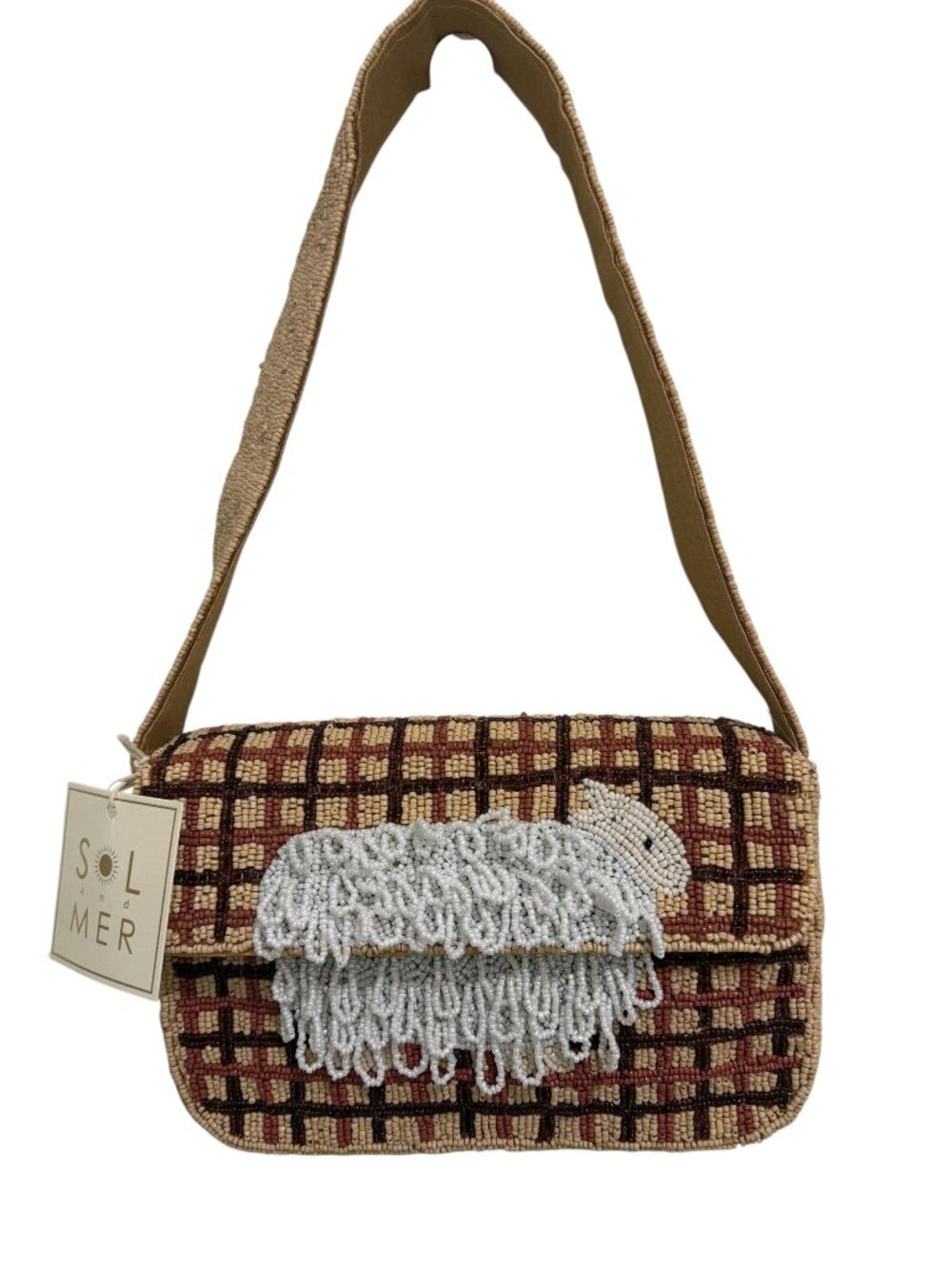 Sol and Mer Sheep Lamb 3D Beaded Bag India RARE NEW Release NWT